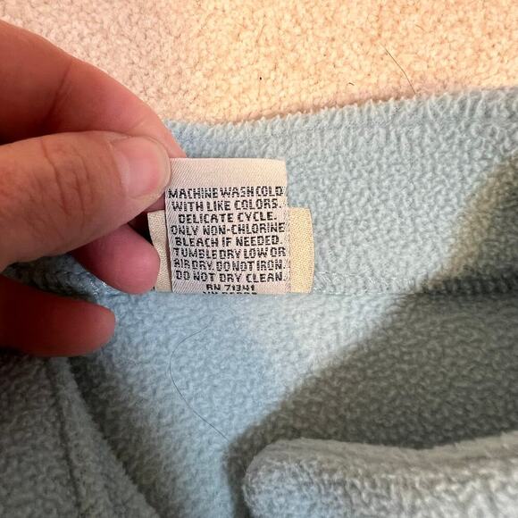 Vintage L.L. Bean Polartec Fleece Cardigan Light Blue Size Large VGUC - Picture 9 of 10